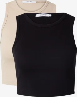 About You Crop Tops Top Dita Dames Nude / Zwart