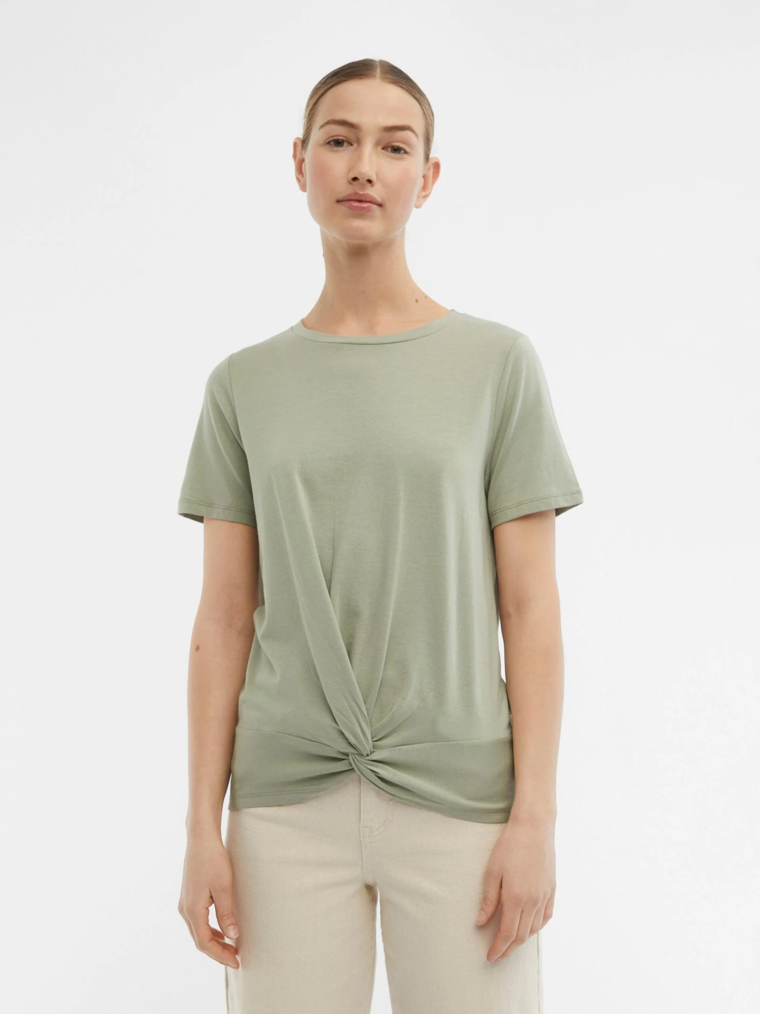 Object T-shirts Shirt Stepnanie Dames Kaki 3 Object T-shirts Shirt Stepnanie Dames Kaki - Afbeelding 3