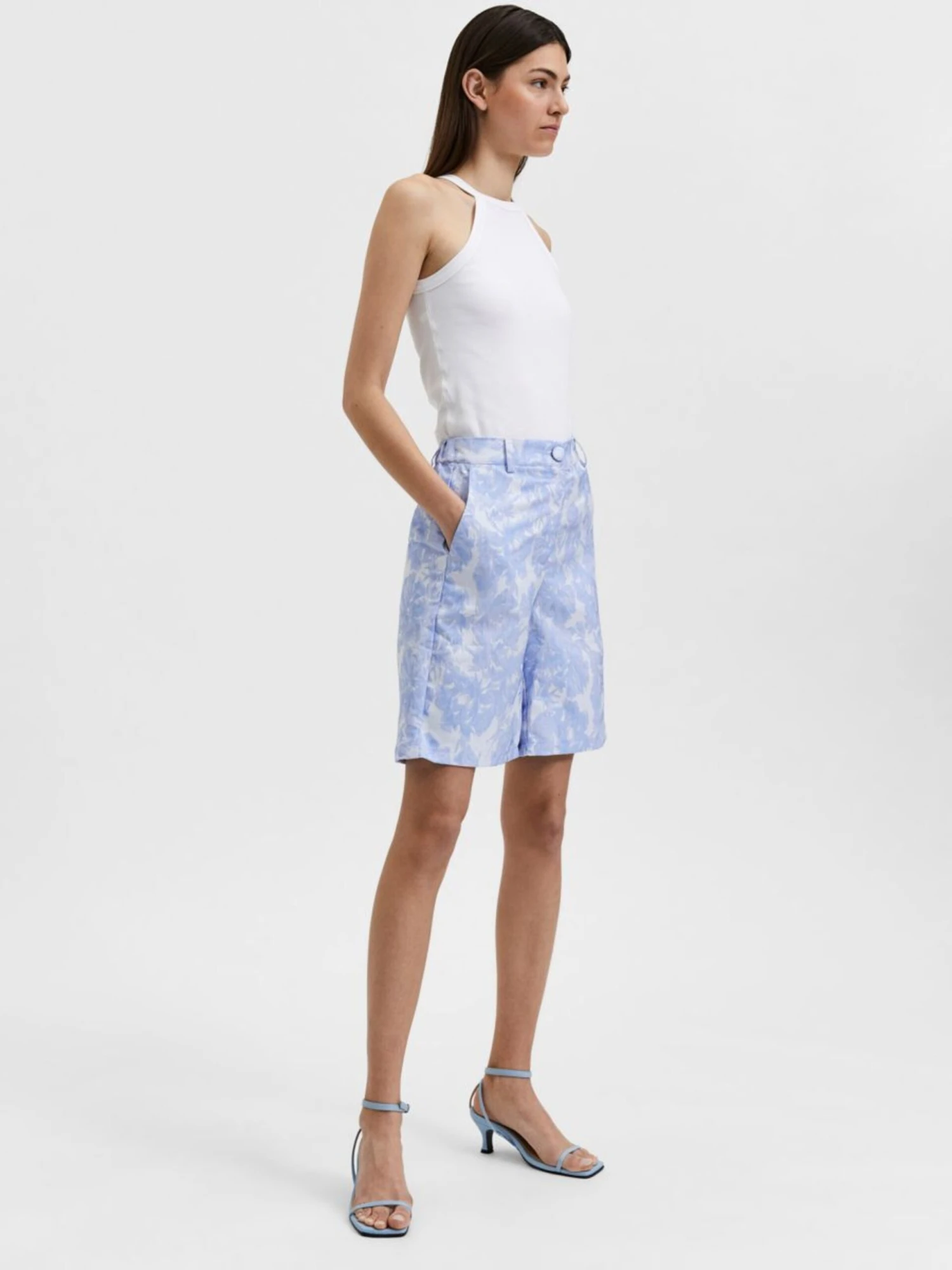 Selected Femme Shorts Wide Leg Broek Dames Blauw 5 Selected Femme Shorts Wide Leg Broek Dames Blauw - Afbeelding 5