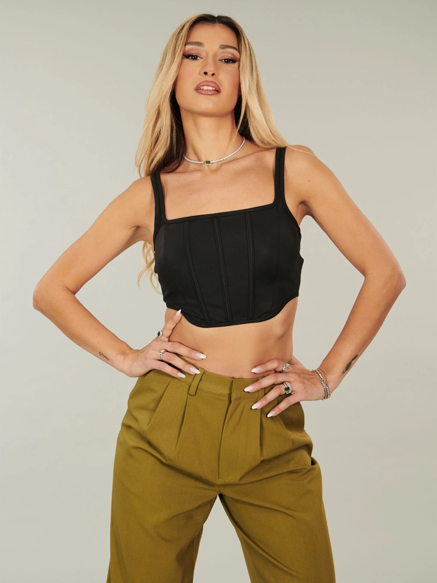 Tanktops Top Dina Dames Zwart 2 Tanktops Top Dina Dames Zwart - Afbeelding 2