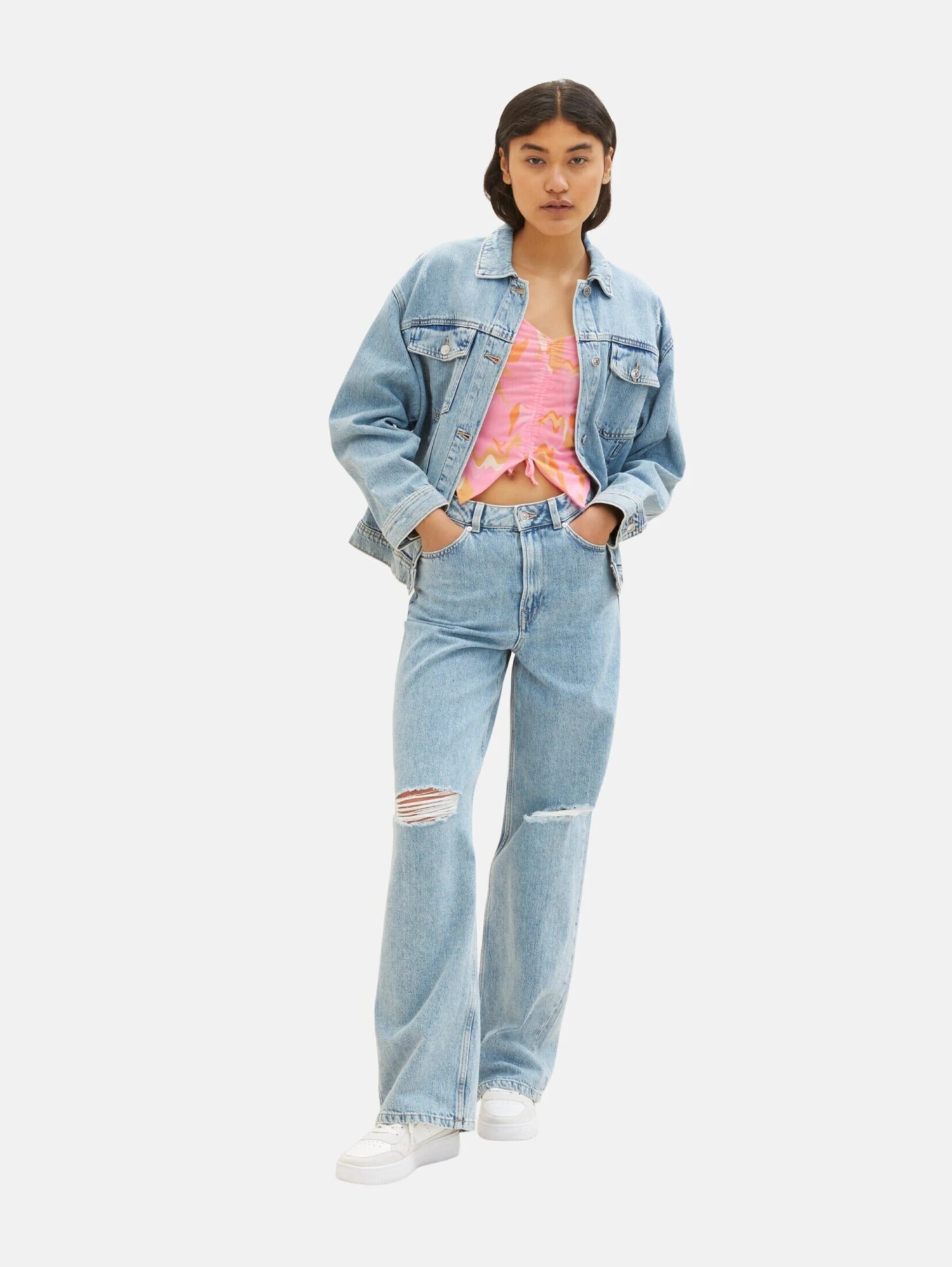 TOM TAILOR Denim Crop Tops Top Dames Lichtroze 5 TOM TAILOR Denim Crop Tops Top Dames Lichtroze - Afbeelding 5