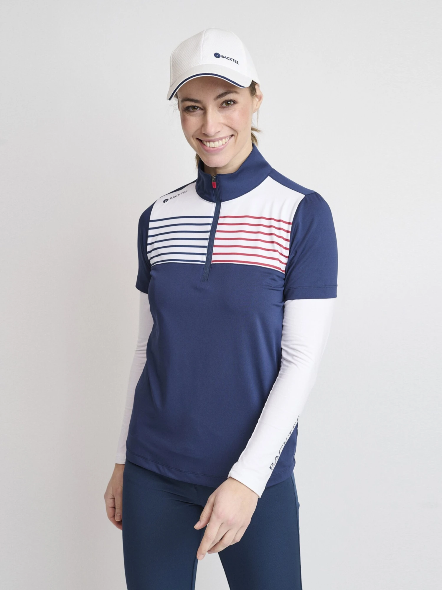 T-shirts Shirt Ladies Zip Golf Polo Dames Blauw 2 T-shirts Shirt Ladies Zip Golf Polo Dames Blauw - Afbeelding 2