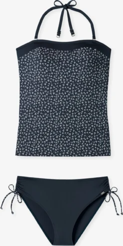 Schiesser Halter Badpakken Badpak Aqua Sea Blossom Dames Donkerblauw