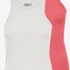 ONLY Tanktops Top LINDSAY Dames Koraal / Wit