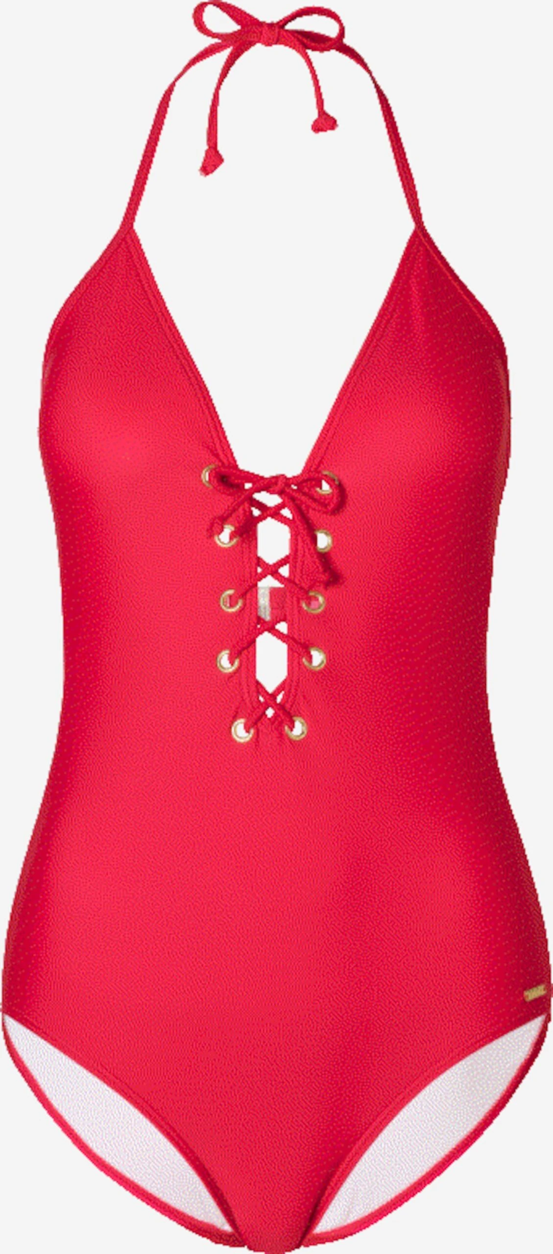 Bruno Banani Halter Badpakken Triangel Badpak Dames Rood 1 Bruno Banani Halter Badpakken Triangel Badpak Dames Rood