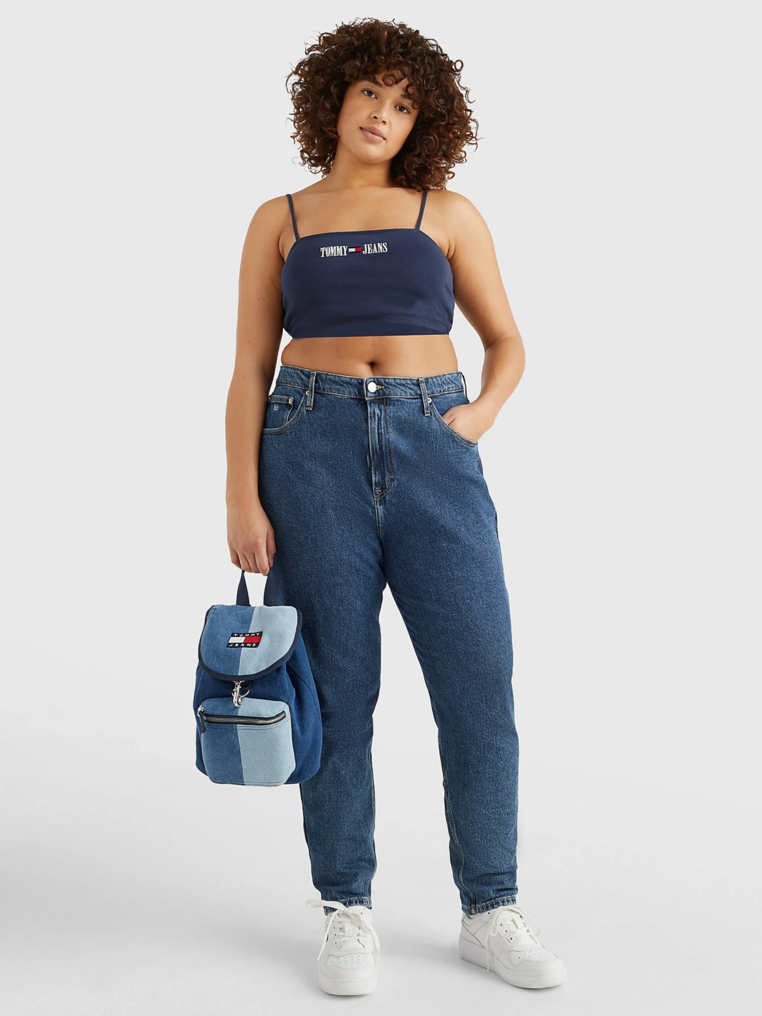 Tommy Jeans Curve Crop Tops Top Dames Navy 3 Tommy Jeans Curve Crop Tops Top Dames Navy - Afbeelding 3