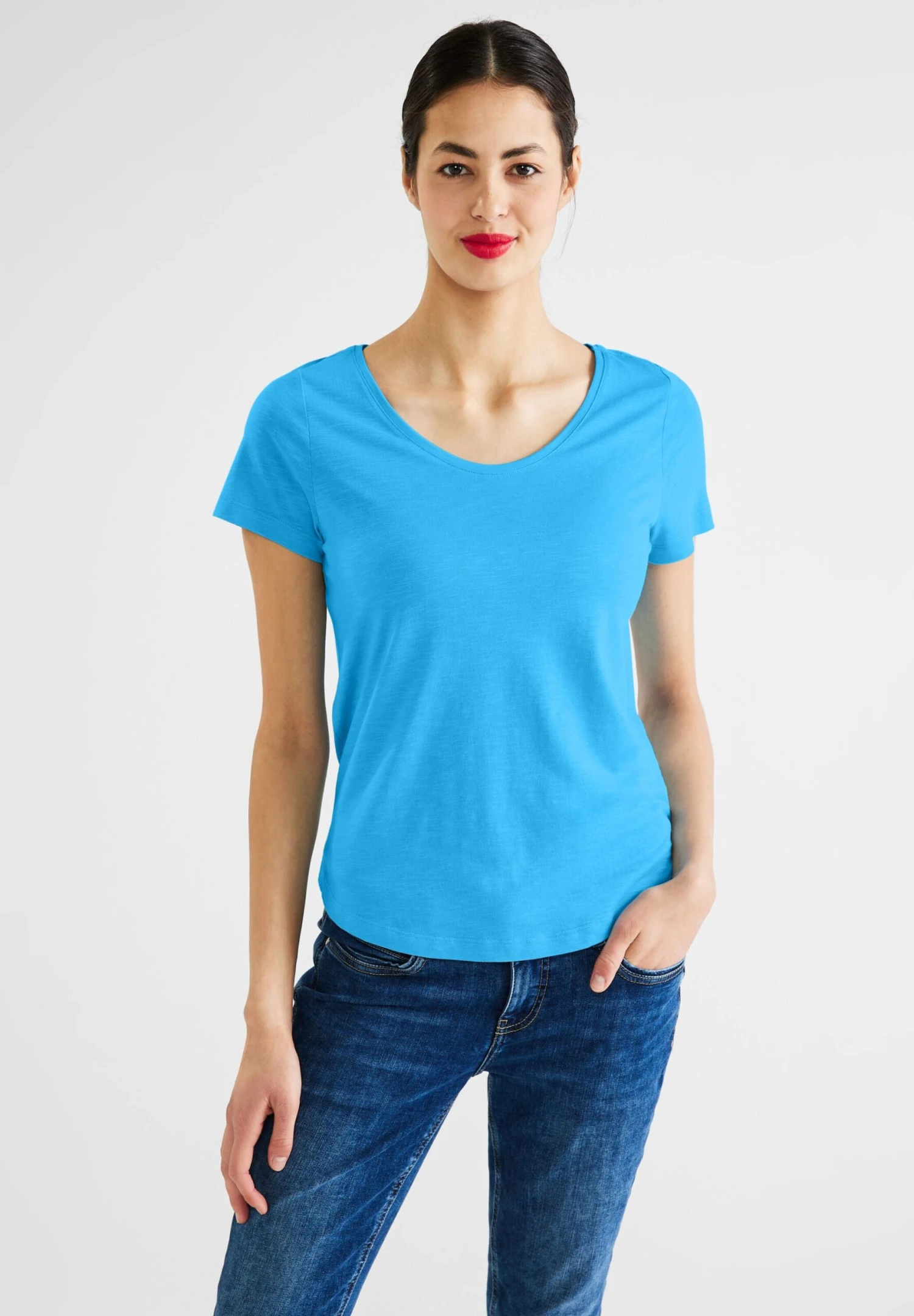 STREET ONE T-shirts Shirt Dames Blauw Gemêleerd 2 STREET ONE T-shirts Shirt Dames Blauw Gemêleerd - Afbeelding 2