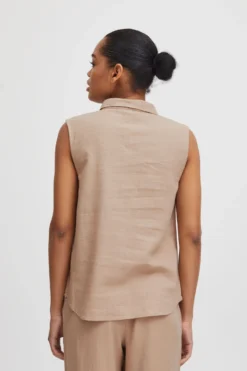 ICHI Blouse Tops Blouse Ihlino To Dames Beige -NA-KD Winkel 55ccafee17ccb07b54a4d7912332c688 scaled