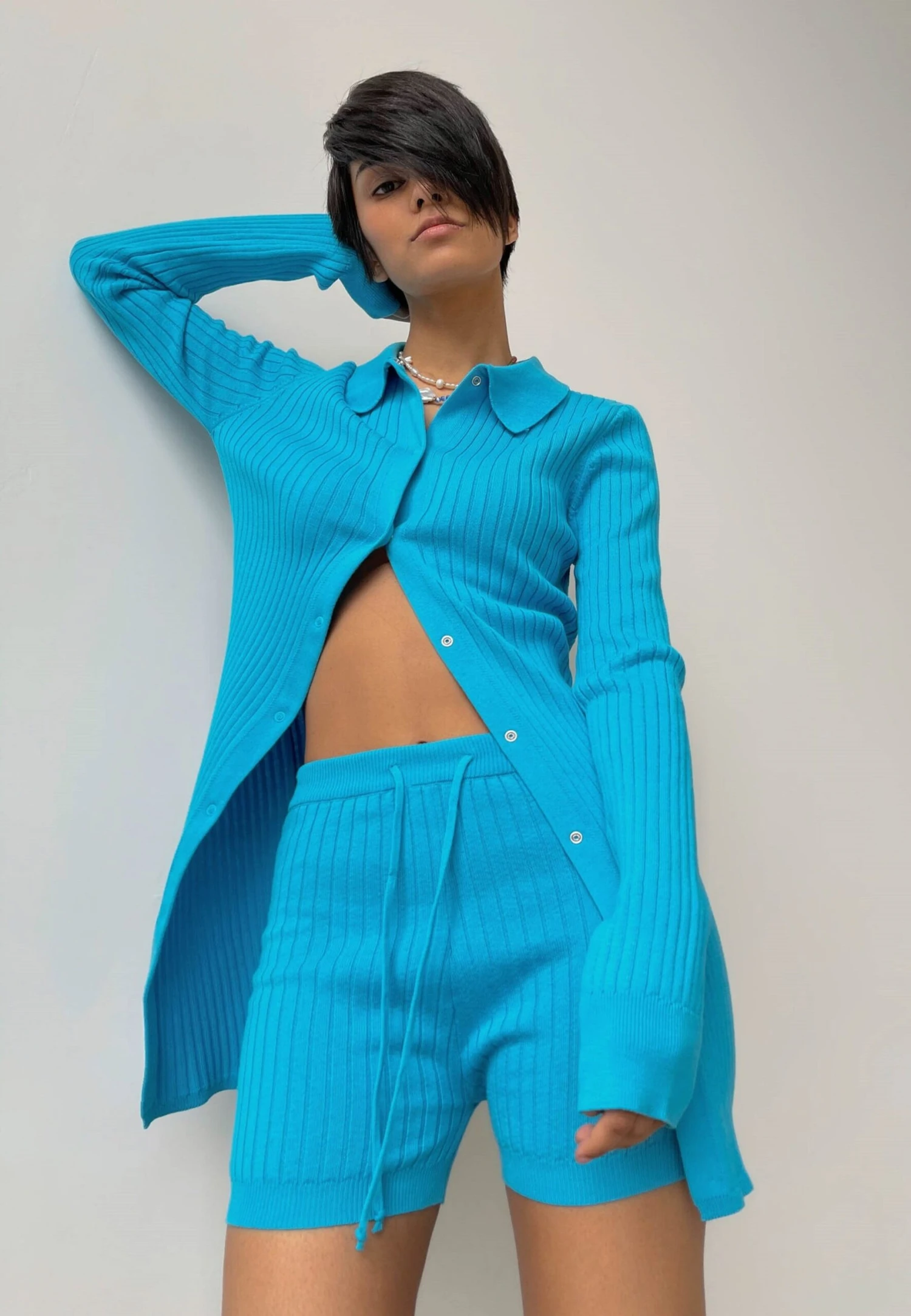 Shorts Slimfit Broek Dames Blauw 2 Shorts Slimfit Broek Dames Blauw - Afbeelding 2