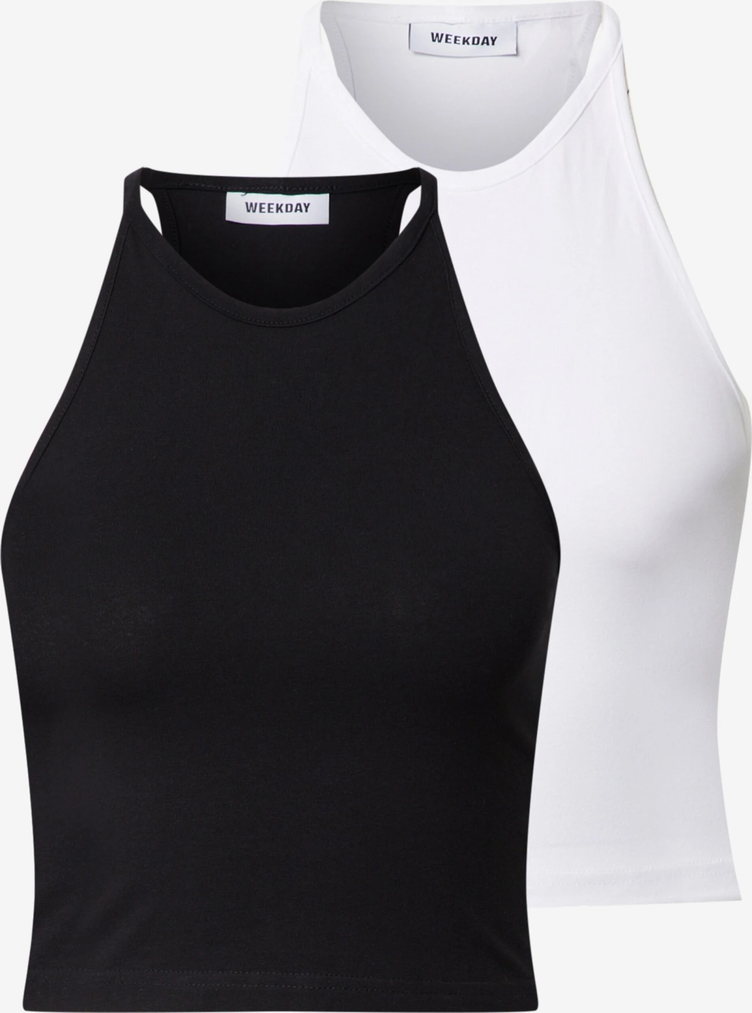 WEEKDAY Crop Tops Top Dames Zwart / Wit 1 WEEKDAY Crop Tops Top Dames Zwart / Wit