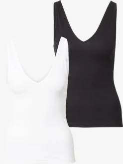WEEKDAY Tanktops Top Dames Zwart / Wit
