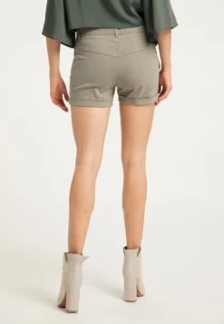 DreiMaster Vintage Shorts Slimfit Broek Dames Kaki -NA-KD Winkel 64a16ea108e31f860884197e6c754fbf scaled