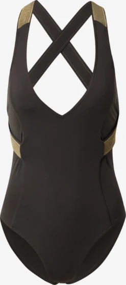 Grote Cups Badpak Plunge One Piece Dames Zwart
