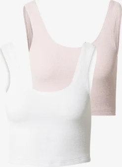WEEKDAY Tanktops Top Elvira Dames Rosa / Wit