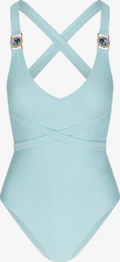 Grote Cups Bustier Badpak Amour Dames Pastelblauw