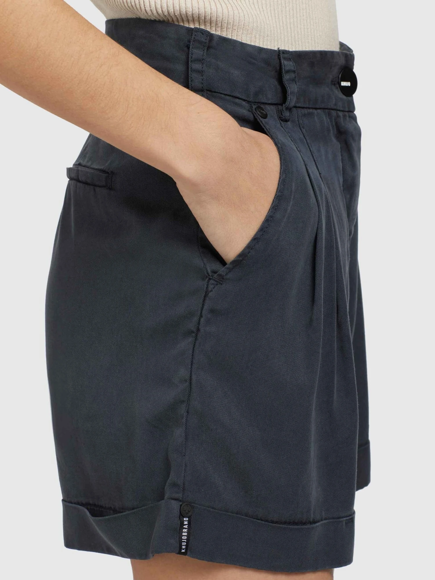 Khujo Shorts Loosefit Bandplooibroek Elida Dames Donkerblauw 8 Khujo Shorts Loosefit Bandplooibroek Elida Dames Donkerblauw - Afbeelding 8