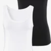 Tanktops Top Dames Zwart / Natuurwit
