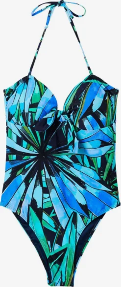 Desigual Badpakken Zonder Beugel Bustier Badpak Rainforest Dames Navy / Lichtblauw