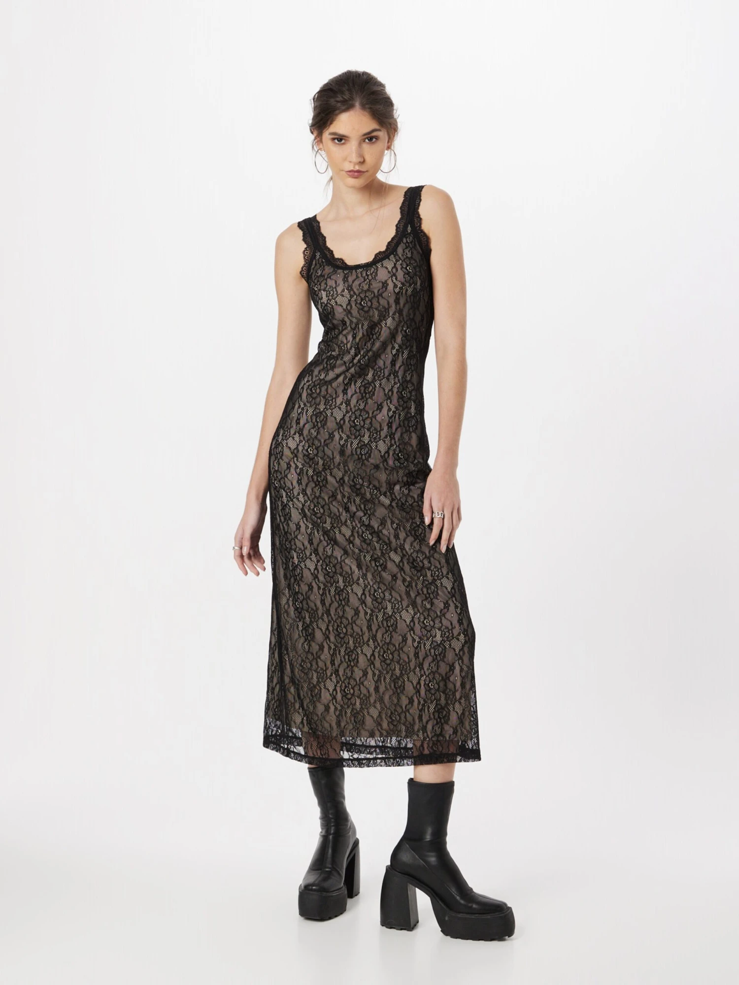 Midi Jurken Jurk Dajana Dames Zwart 3 Midi Jurken Jurk Dajana Dames Zwart - Afbeelding 3