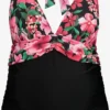 Ulla Popken Halter Badpakken Badpak Dames Gemengde Kleuren / Zwart