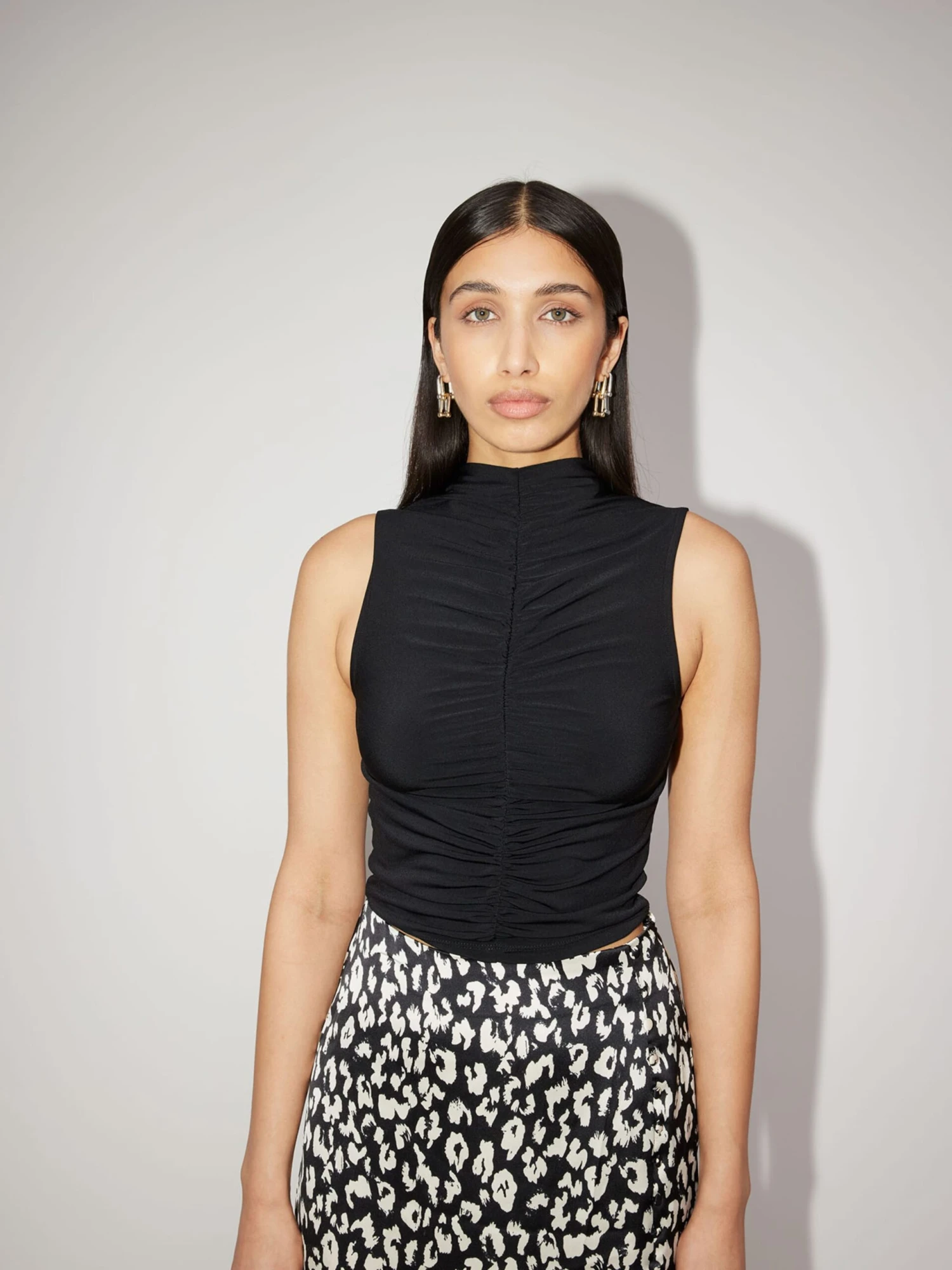 Crop Tops Top Ingeborg Dames Zwart 2 Crop Tops Top Ingeborg Dames Zwart - Afbeelding 2