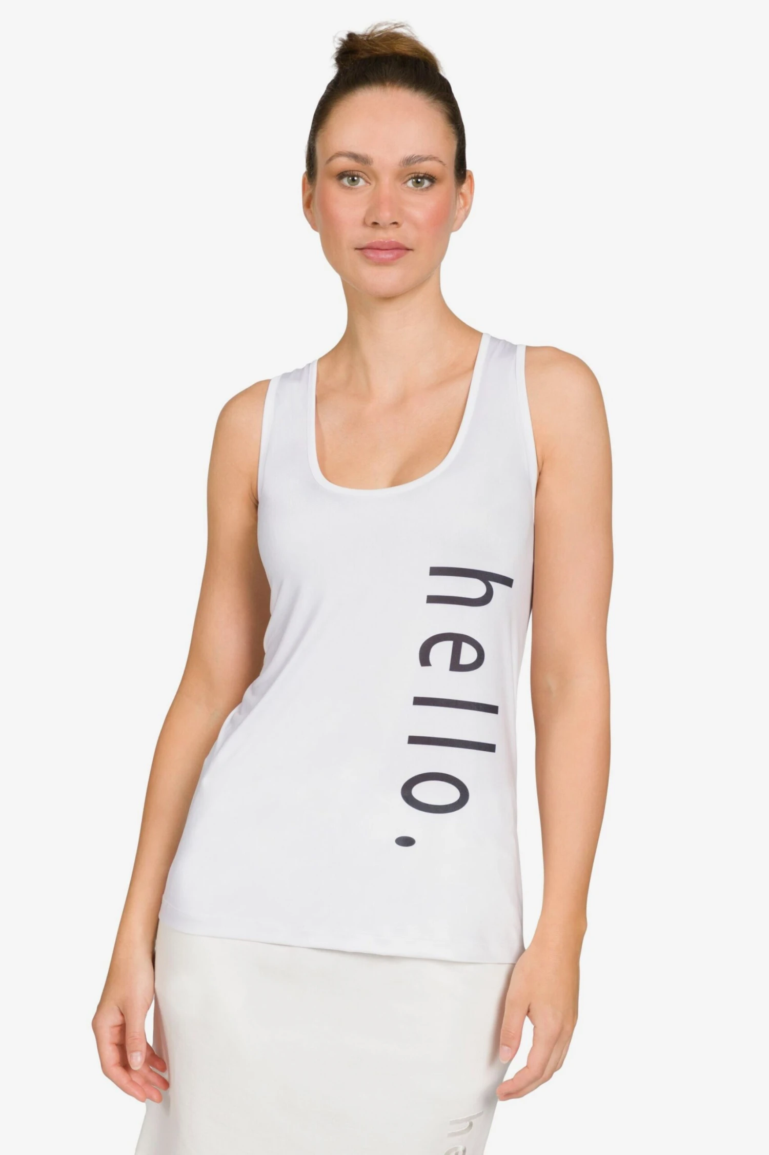 Tanktops Top Hello Dames Offwhite 2 Tanktops Top Hello Dames Offwhite - Afbeelding 2