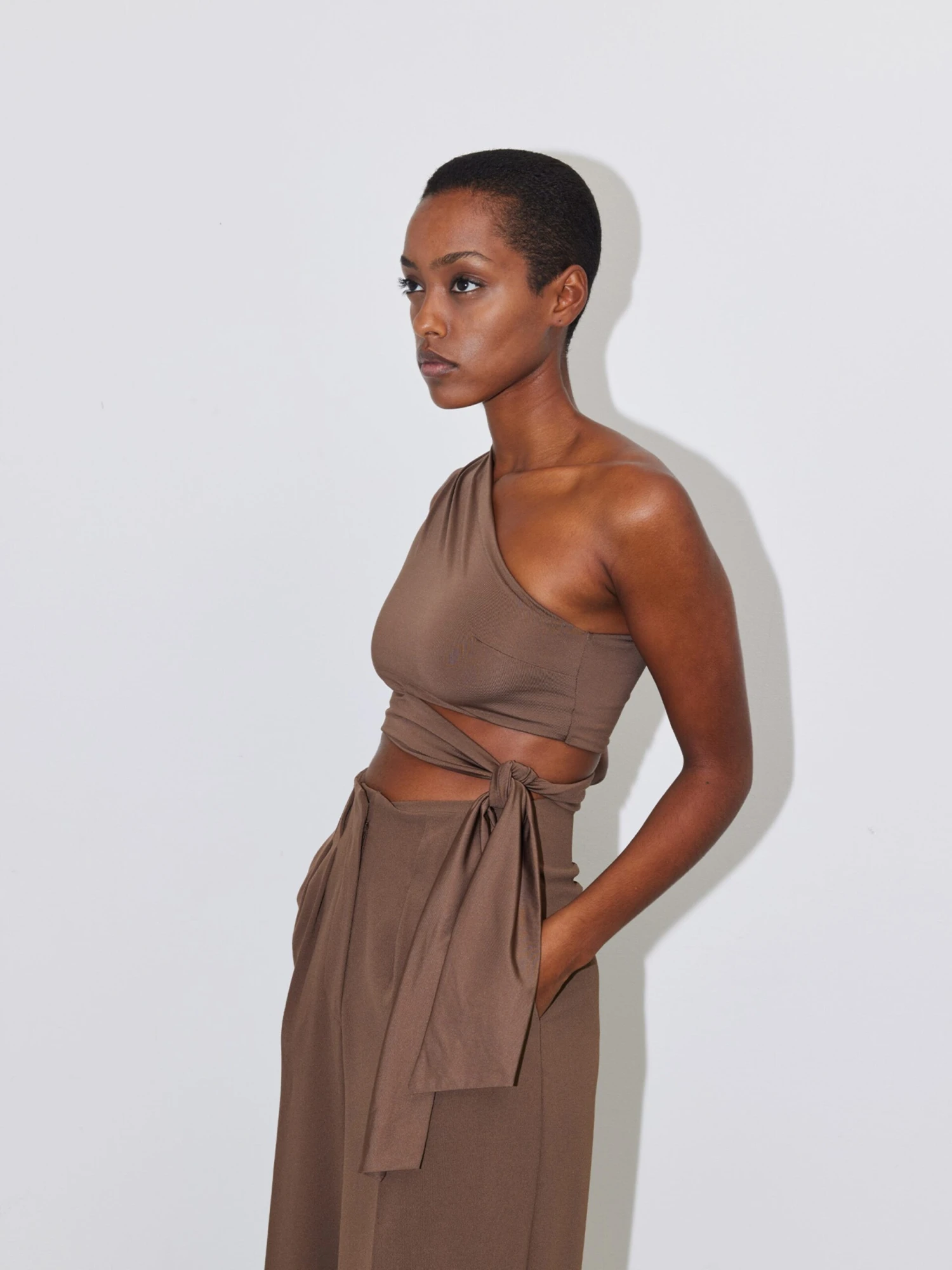 Crop Tops Top Leia Dames Bruin 3 Crop Tops Top Leia Dames Bruin - Afbeelding 3