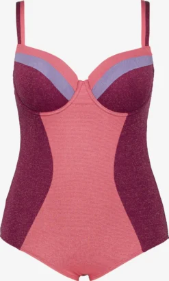 Ulla Popken Corrigerende Badpakken Shaping-badpak Dames Roze