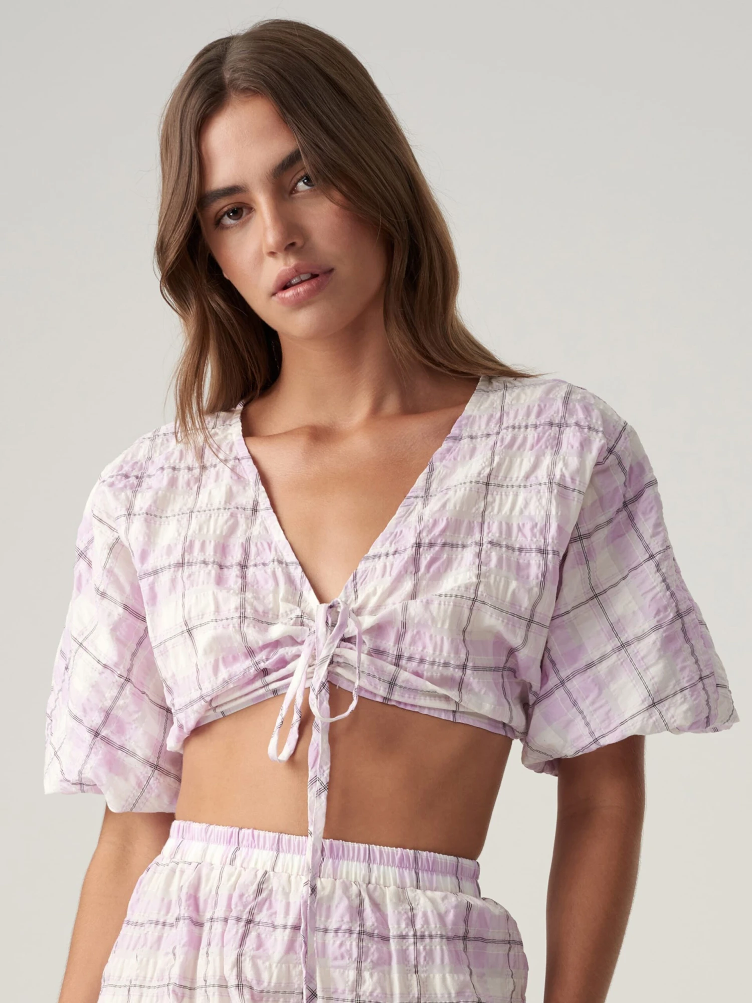 Crop Tops Top ARIEL Dames Lila 2 Crop Tops Top ARIEL Dames Lila - Afbeelding 2