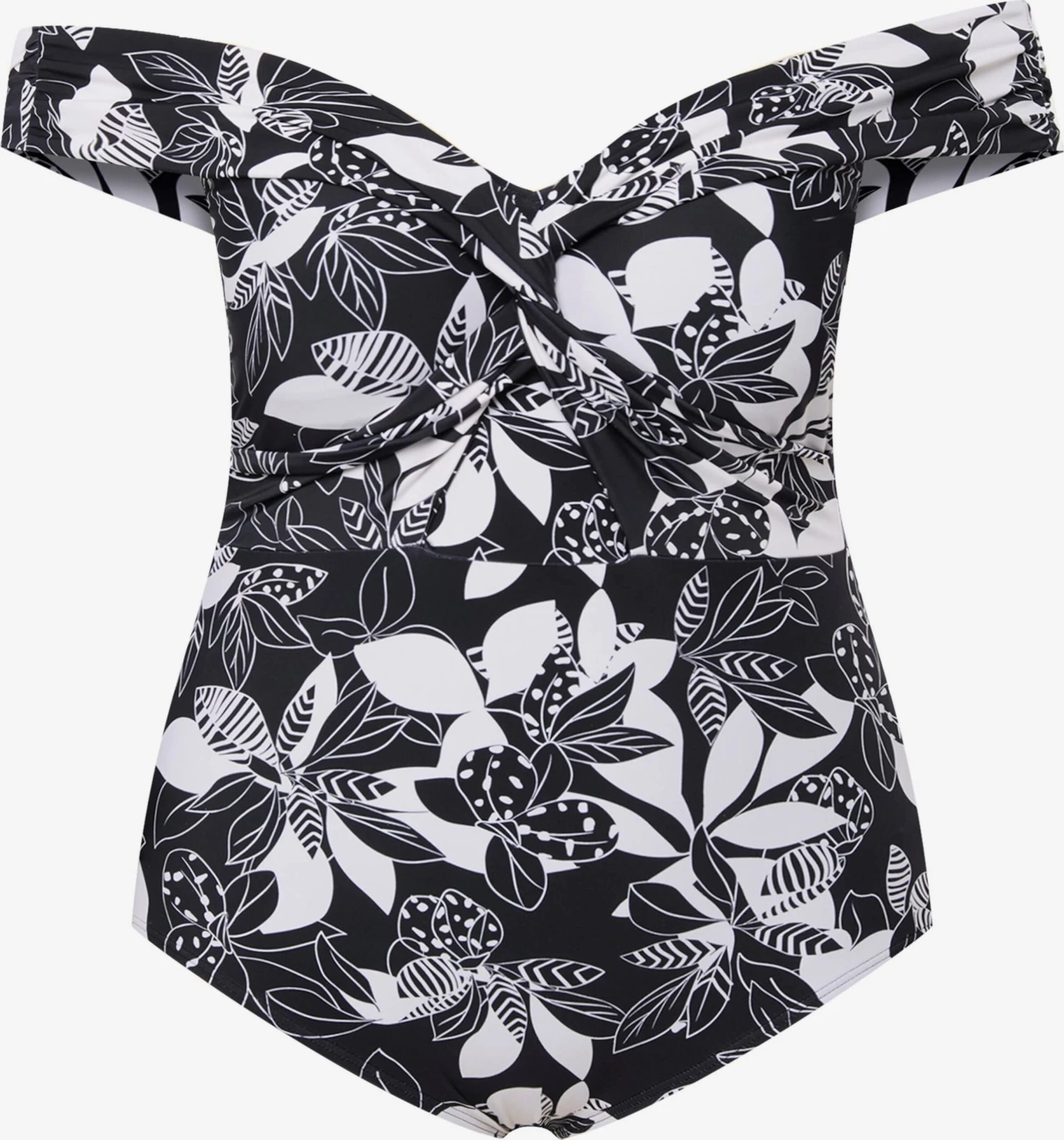 Ulla Popken Halter Badpakken Badpak Dames Zwart / Wit 3 Ulla Popken Halter Badpakken Badpak Dames Zwart / Wit - Afbeelding 3