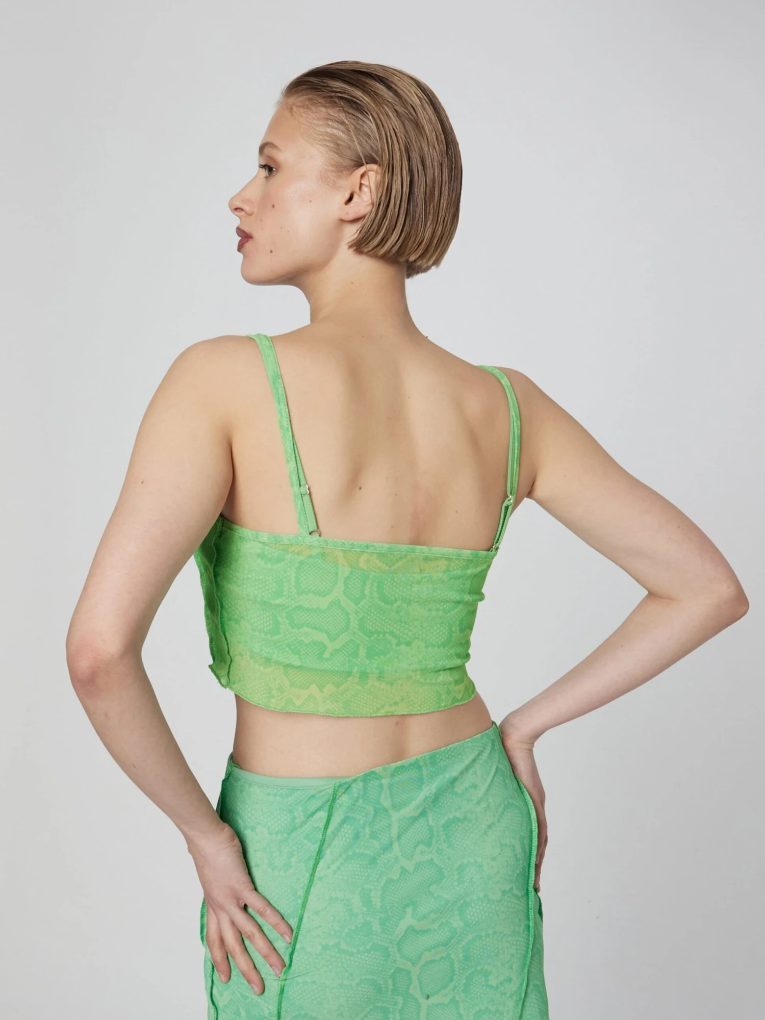 Crop Tops Top Malena Dames Appel / Lichtgroen 4 Crop Tops Top Malena Dames Appel / Lichtgroen - Afbeelding 4