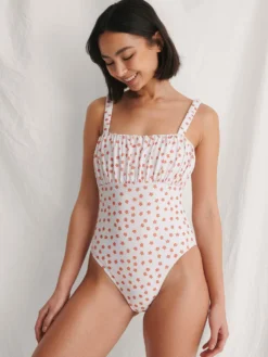 NA-KD Badpakken Zonder Beugel T-shirt Bh Badpak Dames Oranje / Wit