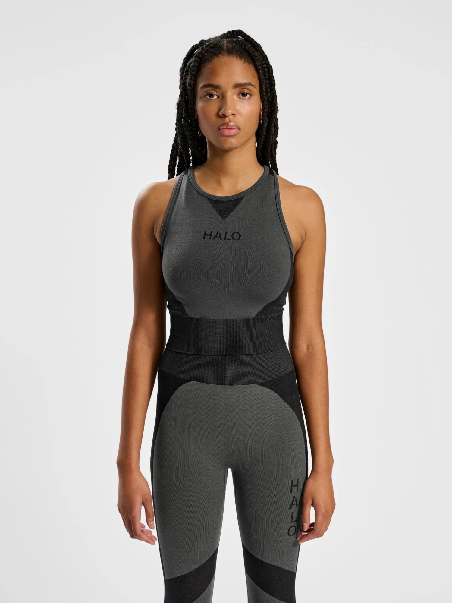 Halo Crop Tops Top Dames Antraciet / Grafiet 2 Halo Crop Tops Top Dames Antraciet / Grafiet - Afbeelding 2