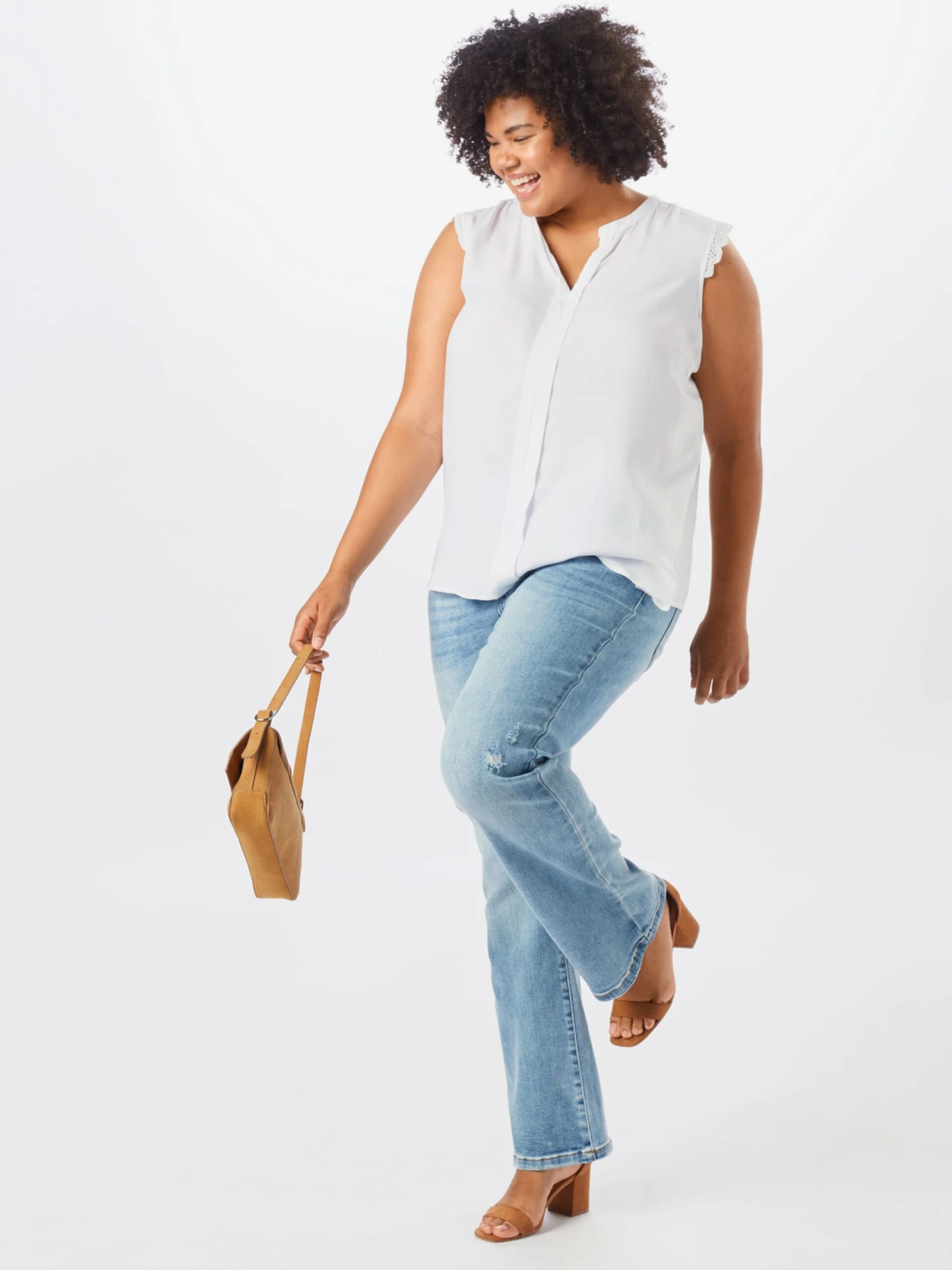 ONLY CARMAKOMA Blouse Tops Blouse Mumi Dames Wit 4 ONLY CARMAKOMA Blouse Tops Blouse Mumi Dames Wit - Afbeelding 4