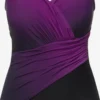 Ulla Popken Grote Cups T-shirt Bh Badpak Dames Aubergine