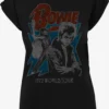 F4NT4STIC T-shirts Shirt David Bowie World Tour 1972 Dames Zwart