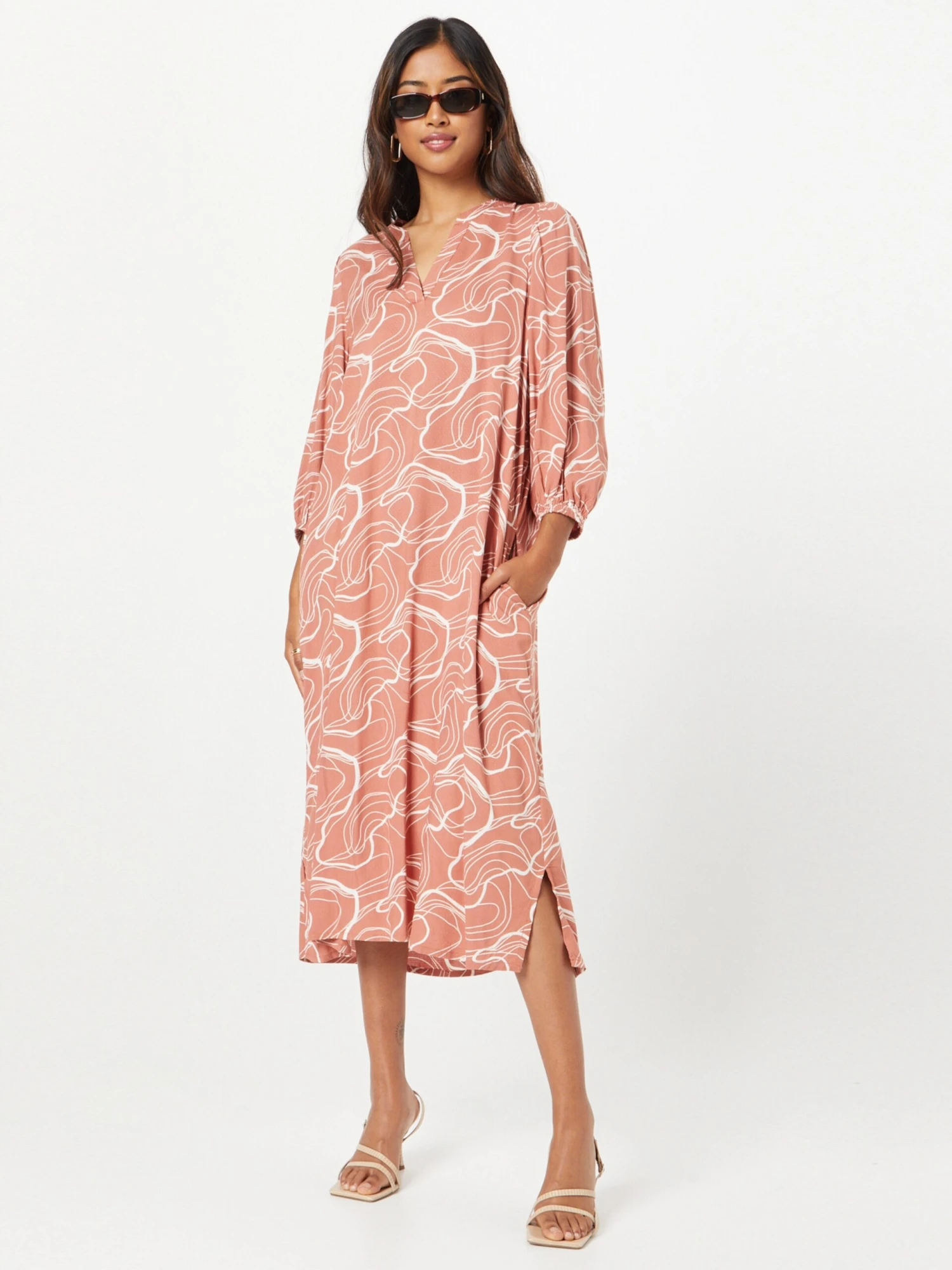 Kaffe Midi Jurken Jurk Cajsa Dames Pastelrood 5 Kaffe Midi Jurken Jurk Cajsa Dames Pastelrood - Afbeelding 5