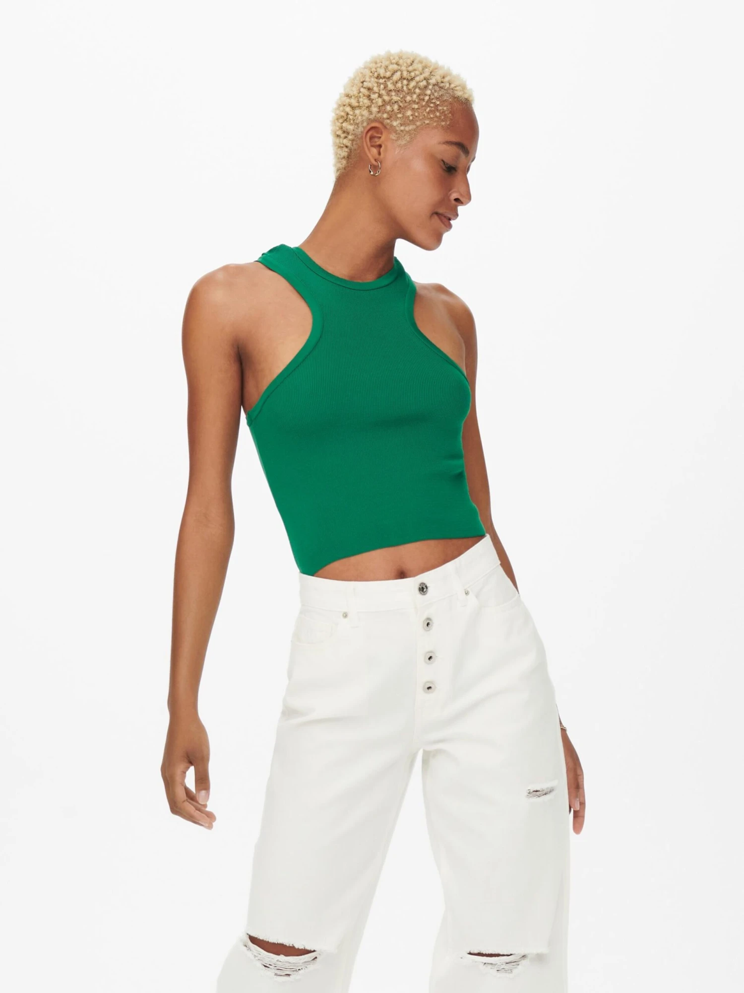 ONLY Crop Tops Top RAZOR Dames Smaragd 3 ONLY Crop Tops Top RAZOR Dames Smaragd - Afbeelding 3