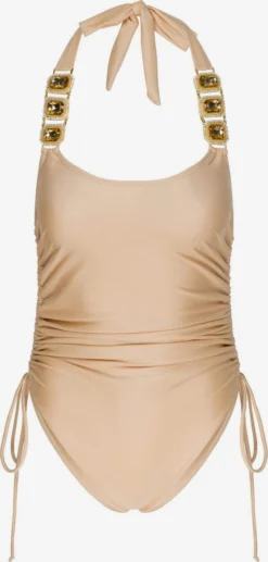 Halter Badpakken Bustier Badpak Dames Champagne