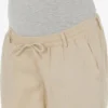 Mamalicious Shorts Loosefit Broek Dames Beige