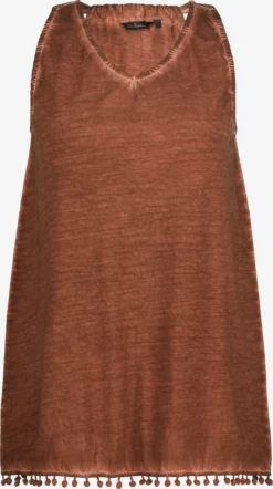 Ulla Popken Tanktops Top Dames Bruin Gemêleerd