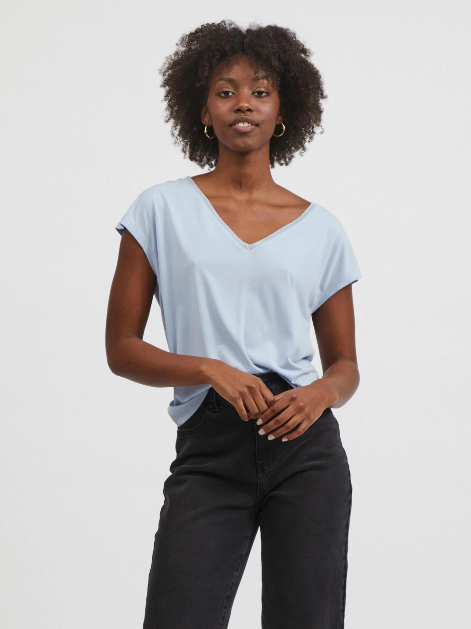 Vila T-shirts Shirt Dames Lichtblauw 3 Vila T-shirts Shirt Dames Lichtblauw - Afbeelding 3