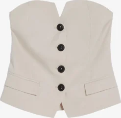 BERSHKA Crop Tops Top Dames Beige