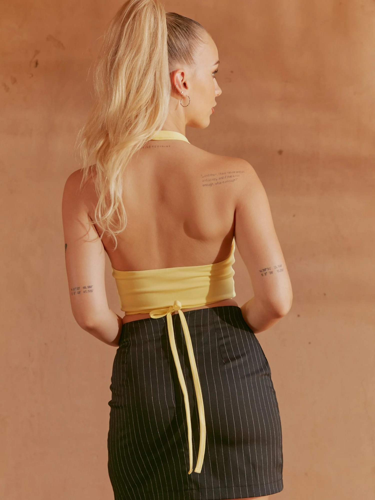 Crop Tops Top Ayla Dames Geel 3 Crop Tops Top Ayla Dames Geel - Afbeelding 3