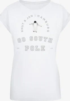 F4NT4STIC T-shirts Shirt Pinguin Knut & Jan Hamburg Dames Wit