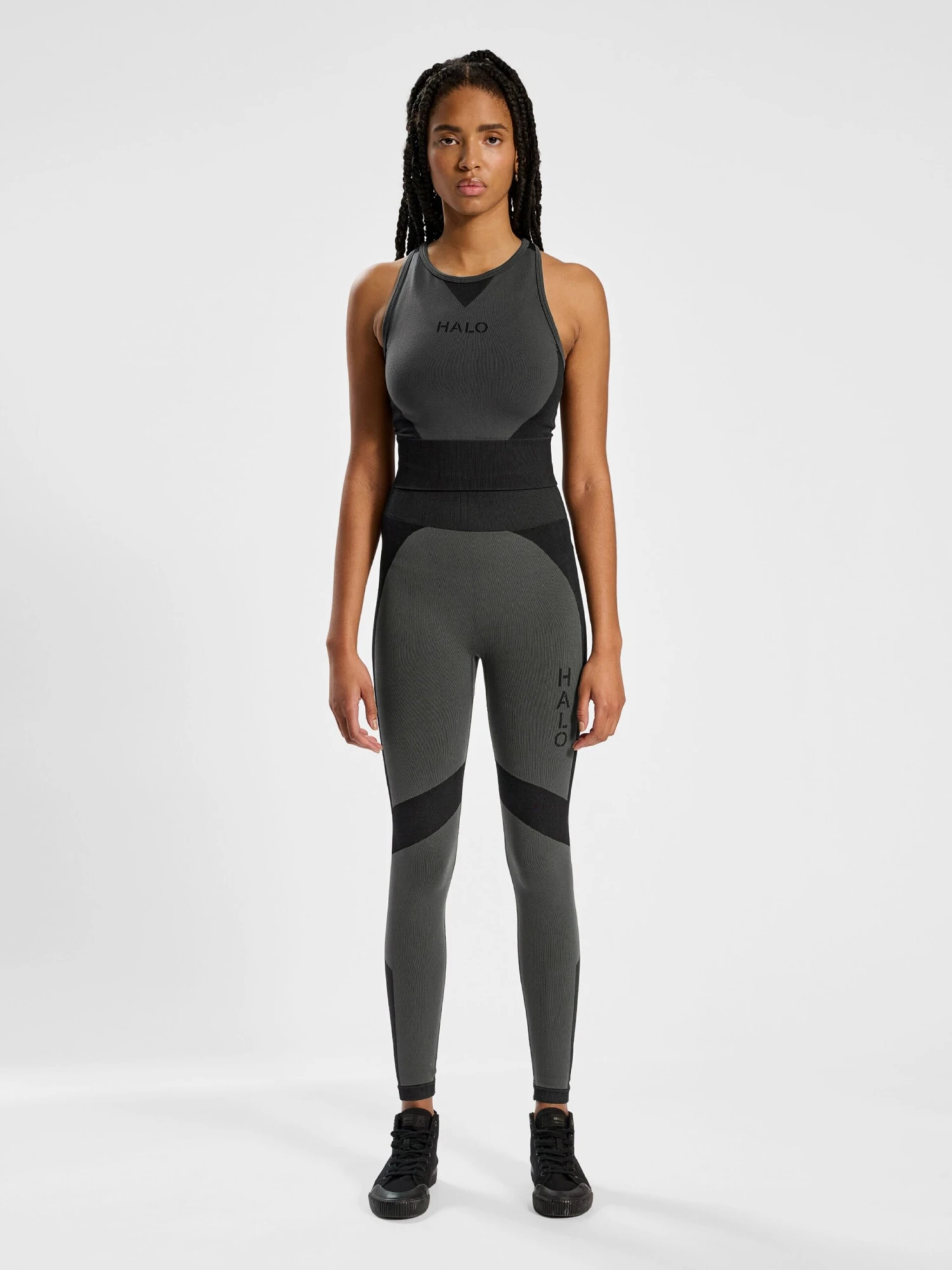 Halo Crop Tops Top Dames Antraciet / Grafiet 3 Halo Crop Tops Top Dames Antraciet / Grafiet - Afbeelding 3