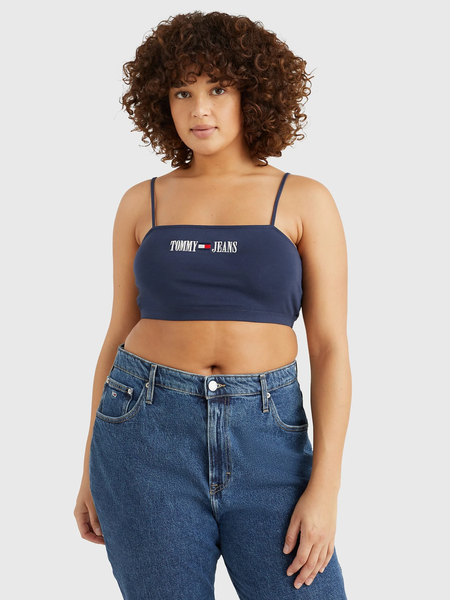 Tommy Jeans Curve Crop Tops Top Dames Navy 2 Tommy Jeans Curve Crop Tops Top Dames Navy - Afbeelding 2