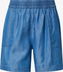ICHI Shorts Regular Broek Dames Blauw