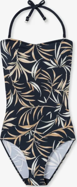 Schiesser Badpakken Zonder Beugel Bandeau Badpak Aqua Californian Dream Dames Donkerblauw