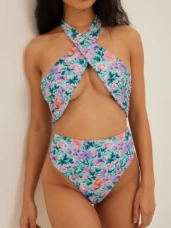 NA-KD Halter Badpakken Badpak Dames Aqua / Hemelsblauw -NA-KD Winkel c6a94c85956c7fc88b86aa739993a42b scaled